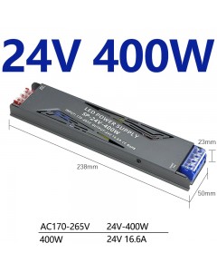 ΤΡΟΦΟΔΟΤΙΚΟ ΜΕΤΑΛΛΙΚΟ ΓΙΑ LED TAINIA 24V DC 400W IP20 PRO SP-24V-400W
