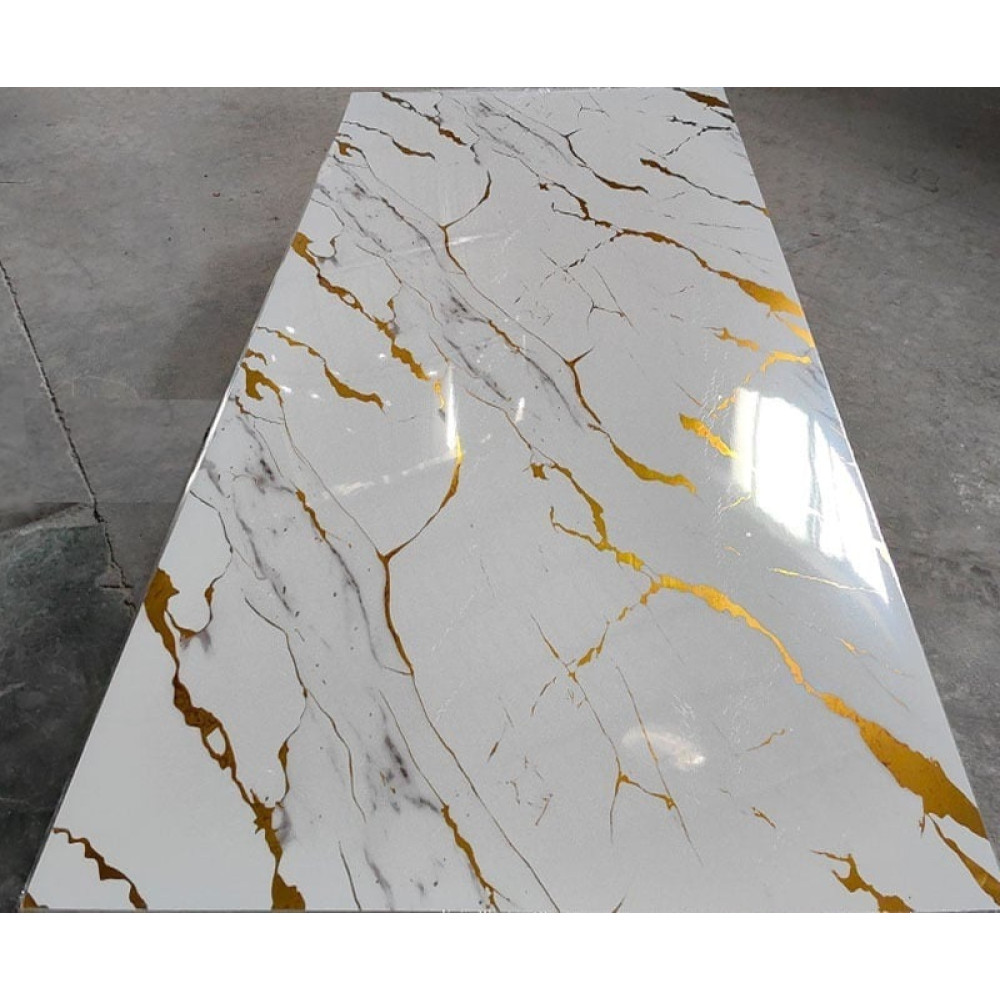 3D ΠΑΝΕΛ ΤΟΙΧΟΥ ΟΕΜ 280120WG ΜΕ ΟΨΗ ΜΑΡΜΑΡΟΥ 280x120εκ. - ΛΕΥΚΟ/ΧΡΥΣΟ