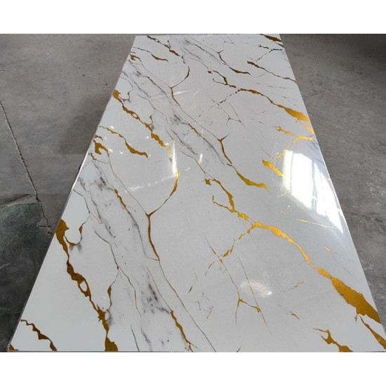 3D ΠΑΝΕΛ ΤΟΙΧΟΥ ΟΕΜ 280120WG ΜΕ ΟΨΗ ΜΑΡΜΑΡΟΥ 280x120εκ. - ΛΕΥΚΟ/ΧΡΥΣΟ