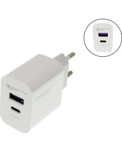 ΦΟΡΤΙΣΤΗΣ (ΧΩΡΙΣ ΚΑΛΩΔΙΟ) QIHANG Z47 ΜΕ ΘΥΡΑ USB-A & USB-C QUICK CHARGE 3.0 - ΛΕΥΚΟ