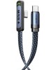 MOXOM LX-CB895 LED / BRAIDED USB 2.0 CABLE USB-C MALE TO USB-C 65W 1.5m - ΜΠΛΕ