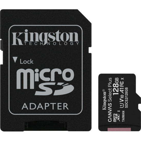 Kingston Canvas Select Plus Κάρτα microSDXC 128GB U1 V10 A1 Με Adapter (SDCS2-128GB) Kingston Canvas Select Plus Κάρτα microSDXC 128GB U1 V10 A1 Με Adapter (SDCS2-128GB)