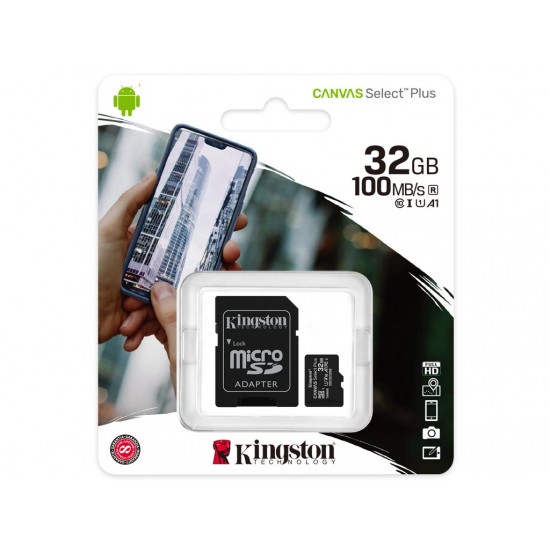 Kingston Canvas Select Plus microSDHC 32GB U1 V10 A1 Με Adapter (SDCS2-32GB) Kingston Canvas Select Plus microSDHC 32GB U1 V10 A1 Με Adapter (SDCS2-32GB)