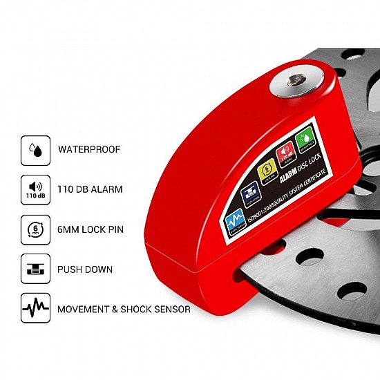 DISK LOCKED ALARM 110dB FOR MOTO AC8305 + SURVEY CABLE + TRANSPORTATION POSITION DISK LOCKED ALARM 110dB FOR MOTO AC8305 + SURVEY CABLE + TRANSPORTATION POSITION