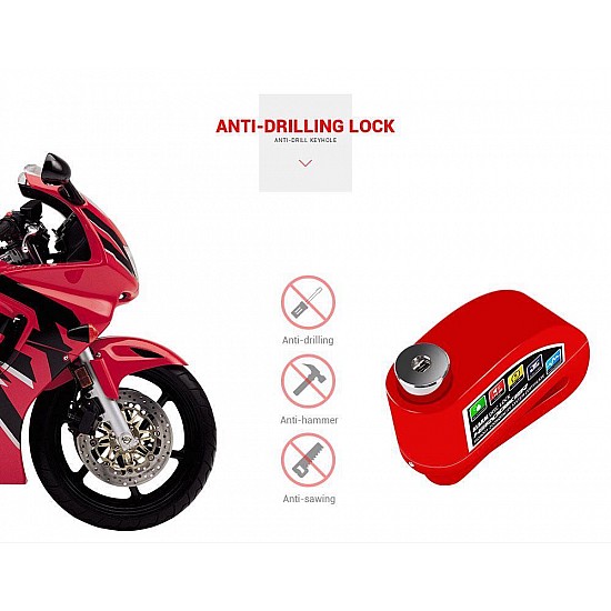 DISK LOCKED ALARM 110dB FOR MOTO AC8305 + SURVEY CABLE + TRANSPORTATION POSITION DISK LOCKED ALARM 110dB FOR MOTO AC8305 + SURVEY CABLE + TRANSPORTATION POSITION
