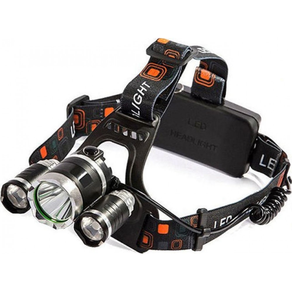 HEADLAMP RECHARGEABLE LED WATERPROOF IP44 CREE XML2-T6 CHIP WITH MAXIMUM BRIGHTNESS 3000lm
