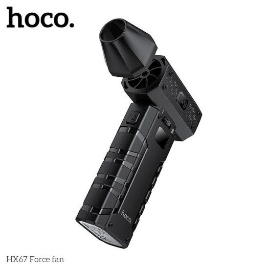 ΦΥΣΗΤΗΡΑΣ ΧΕΙΡΟΣ HOCO HX67 USB ΜΕ LED ΦΩΤΙΣΜΟ - ΜΑΥΡΟ