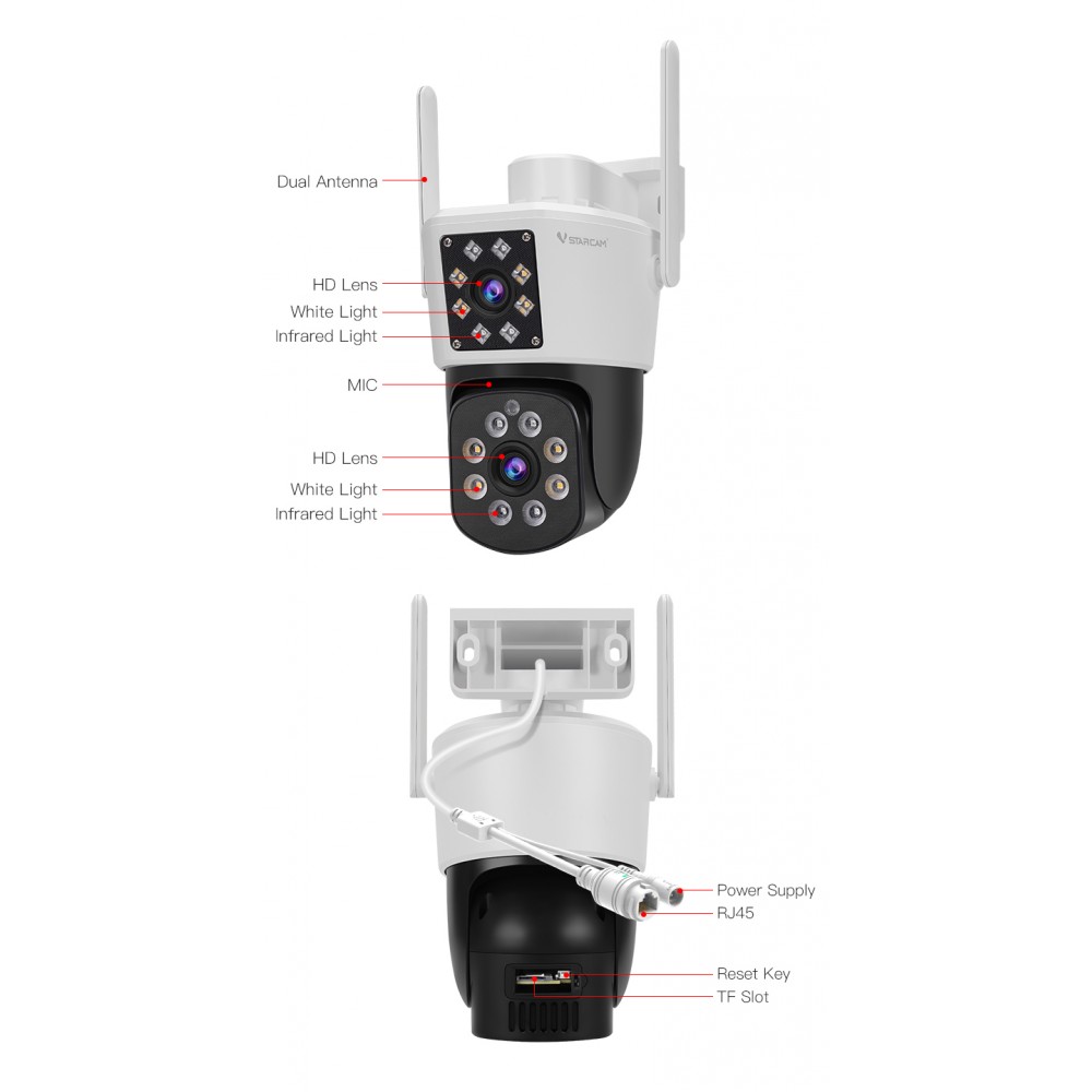 IP CAMERA VSTARCAM C662DR ΡΟΜΠΟΤΙΚΗ ΑΔΙΑΒΡΟΧΗ 2.0MP WiFi/ETHERNET MICROSD ΜΕ ΜΙΚΡΟΦΩΝΟ ΚΑΙ ΜΕΓΑΦΩΝΟ