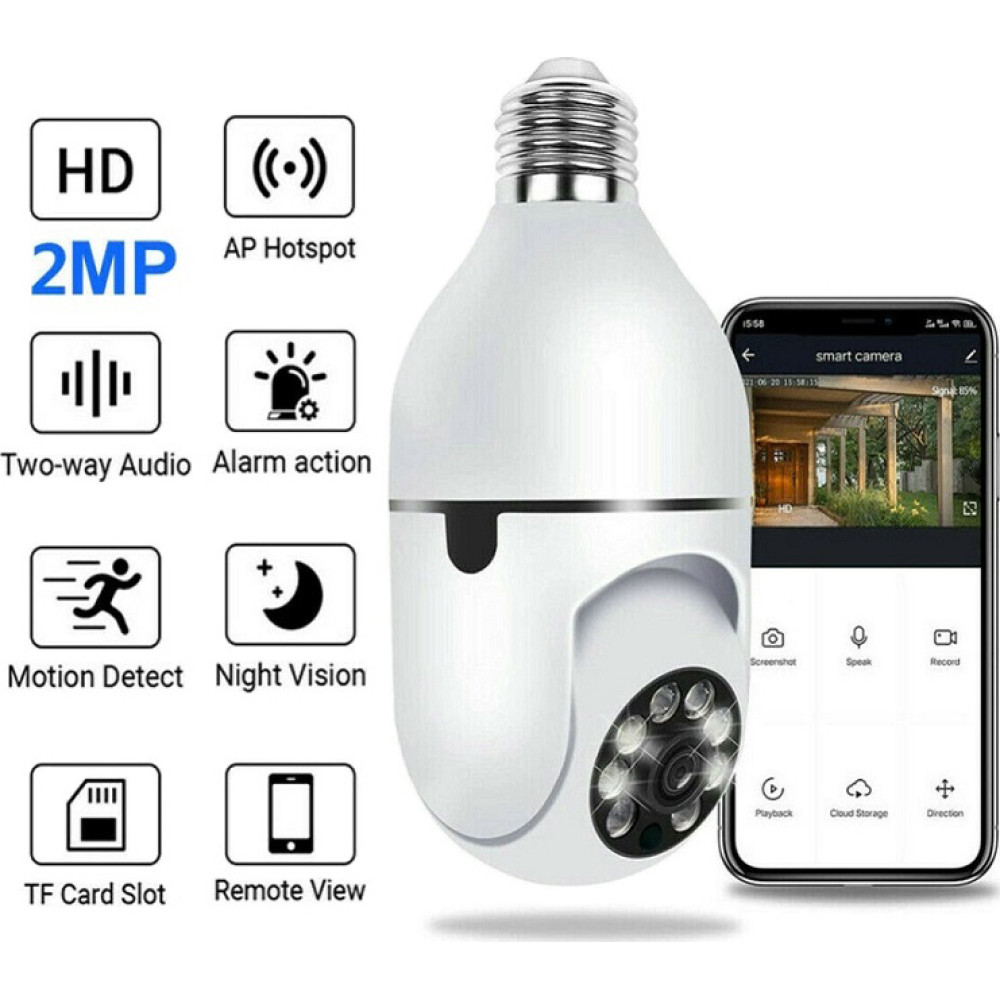 IP CAMERA YOOSEE E27 657773 MINI ΡΟΜΠΟΤΙΚΗ 2MP FHD ΜΕ WiFi microSD Plug & Play