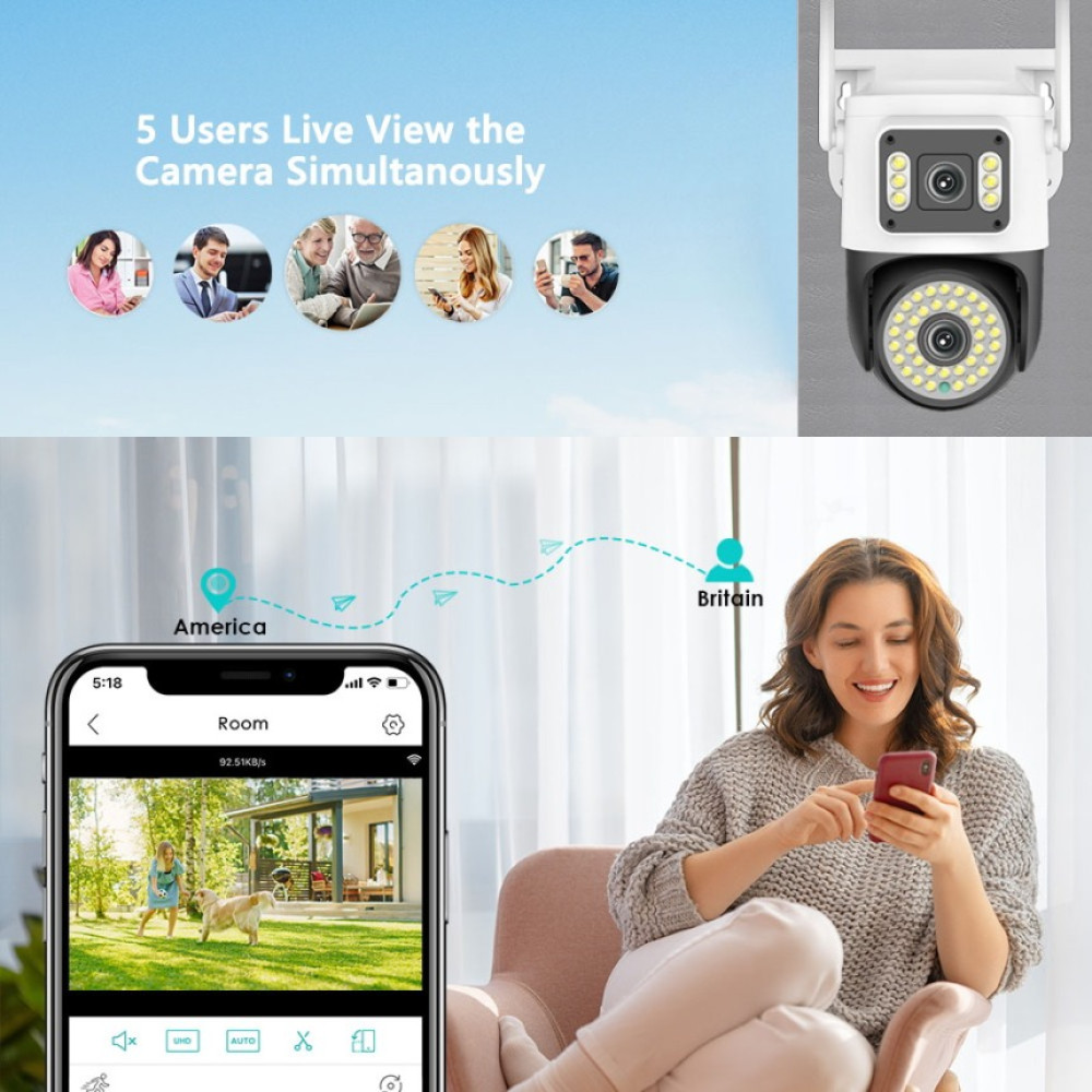 IP CAMERA YOOSEE GW10PRO ΑΔΙΑΒΡΟXH ΠΕΡΙΣΤΡΕΦΟΜΕΝΗ 4MP (2MP+2MP) ΜΕ ΜΙΚΡΟΦΩΝΟ-ΗΧΕΙΟ WiFi/Ethernet