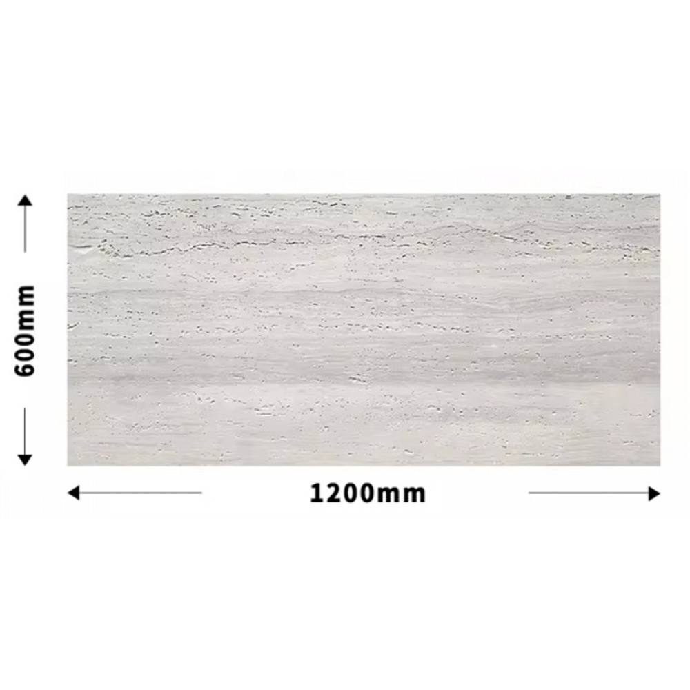 3D ΠΑΝΕΛ ΕΥΚΑΜΠΤΗΣ ΠΕΤΡΑΣ 104040 TRAVERTINE 60x120cm - LIGHT GREY