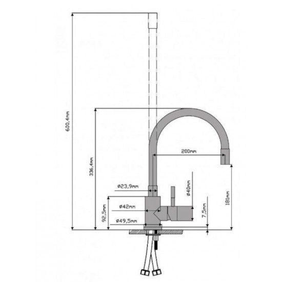 ΜΠΑΤΑΡΙΑ ΚΟΥΖΙΝΑΣ FLEX ΜΕ ΕΥΚΑΜΠΤΟ ΣΩΛΗΝΑ MINARDI 33301022 - ΜΑΥΡΗ