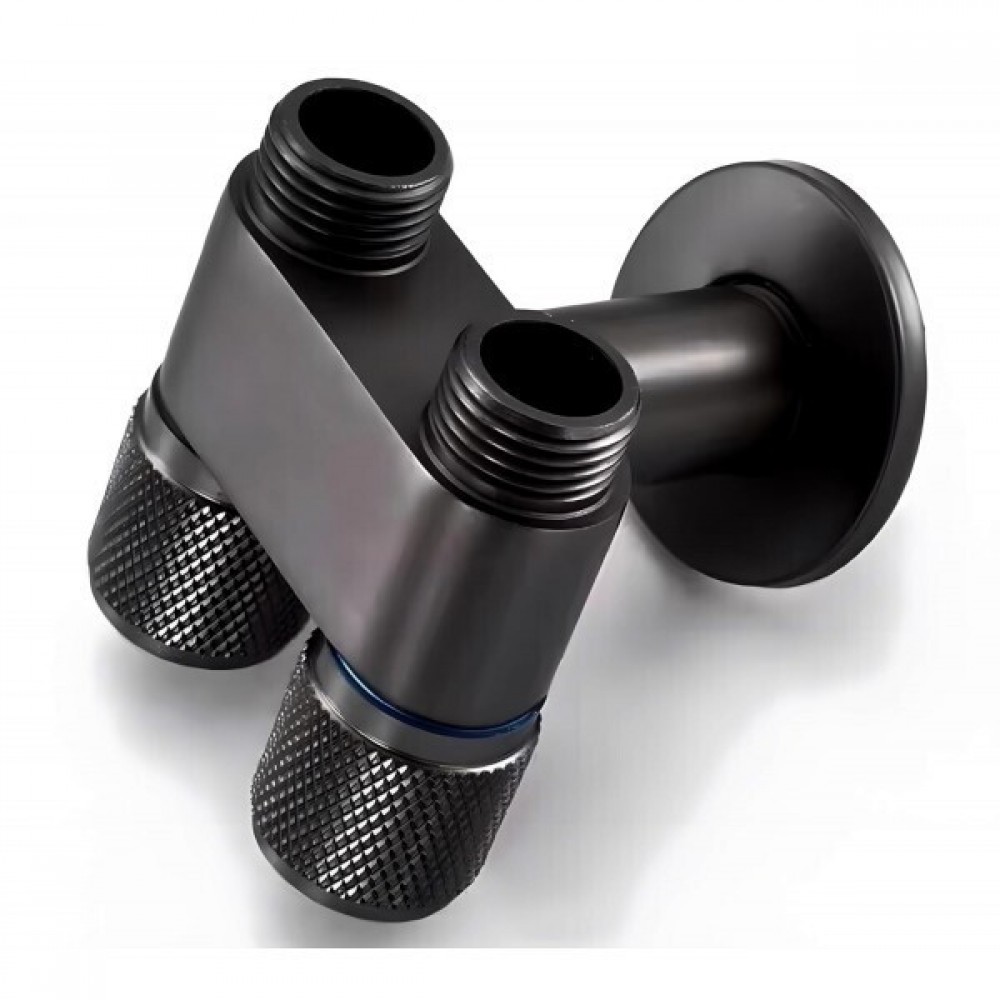 ΔΙΠΛΟΣ ΔΙΑΚΟΠΤΗΣ ΠΑΡΟΧΗΣ ΝΕΡΟΥ 1/2” TEMA 69141N - BLACK MATT 