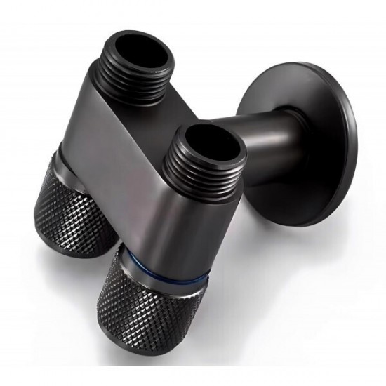 ΔΙΠΛΟΣ ΔΙΑΚΟΠΤΗΣ ΠΑΡΟΧΗΣ ΝΕΡΟΥ 1/2” TEMA 69141N - BLACK MATT 
