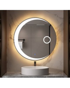 ΣΤΡΟΓΓΥΛΟΣ ΜΟΝΤΕΡΝΟΣ ΚΑΘΡΕΠΤΗΣ ΤΟΙΧΟΥ ΜΕ LED ΦΩΤΙΣΜΟ 70x70cm 707003