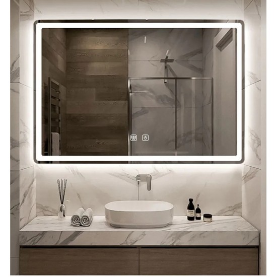 ΟΡΘΟΓΩΝΙΟΣ ΚΑΘΡΕΠΤΗΣ ΜΠΑΝΙΟΥ TOUCH LED ΜΕ ΩΡΑ - ΘΕΡΜΟΚΡΑΣΙΑ KAI ΘΕΡΜΕΝΟΜΕΝΟΣ 90x70cm 709001 ΟΡΘΟΓΩΝΙΟΣ ΚΑΘΡΕΠΤΗΣ ΜΠΑΝΙΟΥ TOUCH LED ΜΕ ΩΡΑ - ΘΕΡΜΟΚΡΑΣΙΑ KAI ΘΕΡΜΕΝΟΜΕΝΟΣ 90x70cm 709001