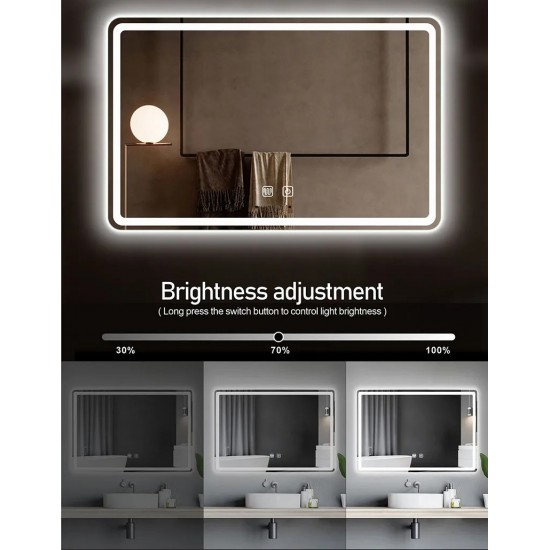 ΟΡΘΟΓΩΝΙΟΣ ΚΑΘΡΕΠΤΗΣ ΜΠΑΝΙΟΥ TOUCH LED ΜΕ ΩΡΑ - ΘΕΡΜΟΚΡΑΣΙΑ KAI ΘΕΡΜΕΝΟΜΕΝΟΣ 90x70cm 709001 ΟΡΘΟΓΩΝΙΟΣ ΚΑΘΡΕΠΤΗΣ ΜΠΑΝΙΟΥ TOUCH LED ΜΕ ΩΡΑ - ΘΕΡΜΟΚΡΑΣΙΑ KAI ΘΕΡΜΕΝΟΜΕΝΟΣ 90x70cm 709001