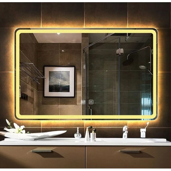 ΟΡΘΟΓΩΝΙΟΣ ΚΑΘΡΕΠΤΗΣ ΜΠΑΝΙΟΥ TOUCH LED ΜΕ ΩΡΑ - ΘΕΡΜΟΚΡΑΣΙΑ KAI ΘΕΡΜΕΝΟΜΕΝΟΣ 90x70cm 709001 ΟΡΘΟΓΩΝΙΟΣ ΚΑΘΡΕΠΤΗΣ ΜΠΑΝΙΟΥ TOUCH LED ΜΕ ΩΡΑ - ΘΕΡΜΟΚΡΑΣΙΑ KAI ΘΕΡΜΕΝΟΜΕΝΟΣ 90x70cm 709001