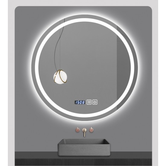 ΣΤΡΟΓΓΥΛΟΣ ΚΑΘΡΕΠΤΗΣ ΜΠΑΝΙΟΥ TOUCH LED ΜΕ ΩΡΑ - ΘΕΡΜΟΚΡΑΣΙΑ KAI ΘΕΡΜΕΝΟΜΕΝΟΣ 60x60cm 606001 ΣΤΡΟΓΓΥΛΟΣ ΚΑΘΡΕΠΤΗΣ ΜΠΑΝΙΟΥ TOUCH LED ΜΕ ΩΡΑ - ΘΕΡΜΟΚΡΑΣΙΑ KAI ΘΕΡΜΕΝΟΜΕΝΟΣ 60x60cm 606001