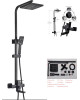 ADJUSTABLE SHOWER COLUMN WITH FAUCET 85-104cm SHINESIA 0311PENQIHEI - BLACK ADJUSTABLE SHOWER COLUMN WITH FAUCET 85-104cm SHINESIA 0311PENQIHEI - BLACK