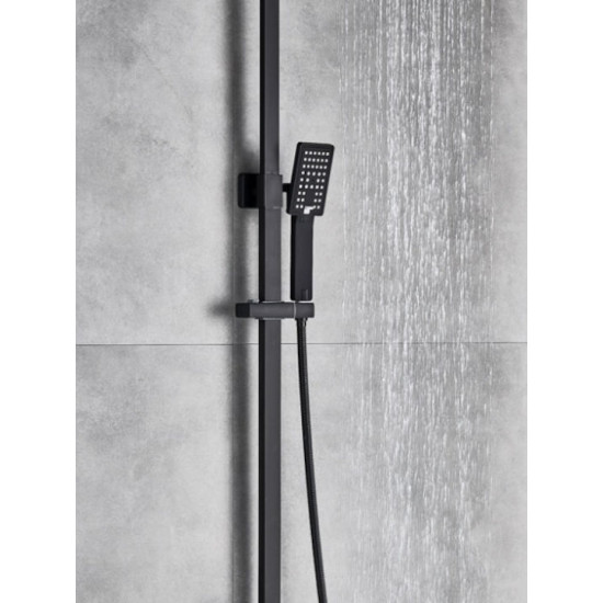 ADJUSTABLE SHOWER COLUMN WITH FAUCET 85-104cm SHINESIA 0311PENQIHEI - BLACK ADJUSTABLE SHOWER COLUMN WITH FAUCET 85-104cm SHINESIA 0311PENQIHEI - BLACK