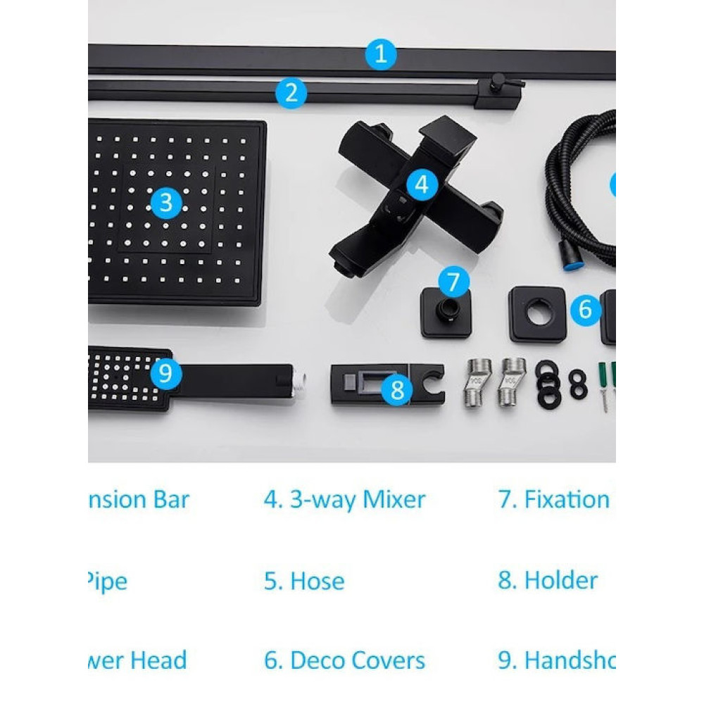 ΡΥΘΜΙΖΟΜΕΝΗ ΣΤΗΛΗ ΝΤΟΥΖ ΜΕ ΜΠΑΤΑΡΙΑ 85-104cm SHINESIA 0311PENQIHEI - ΜΑΥΡΟ ΡΥΘΜΙΖΟΜΕΝΗ ΣΤΗΛΗ ΝΤΟΥΖ ΜΕ ΜΠΑΤΑΡΙΑ 85-104cm SHINESIA 0311PENQIHEI - ΜΑΥΡΟ