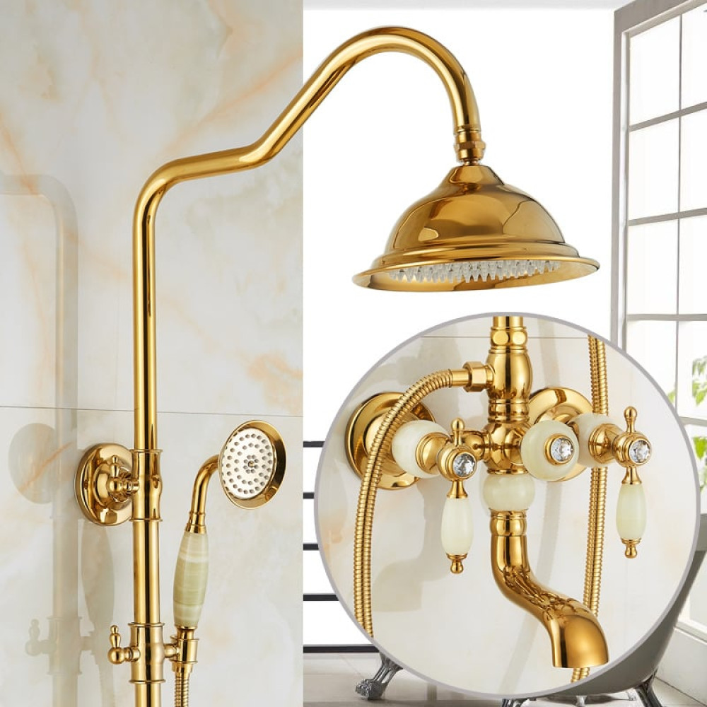 ADJUSTABLE SHOWER COLUMN WITH FAUCET 85-134cm RETRO WATTARINO WT-9280 - GOLD