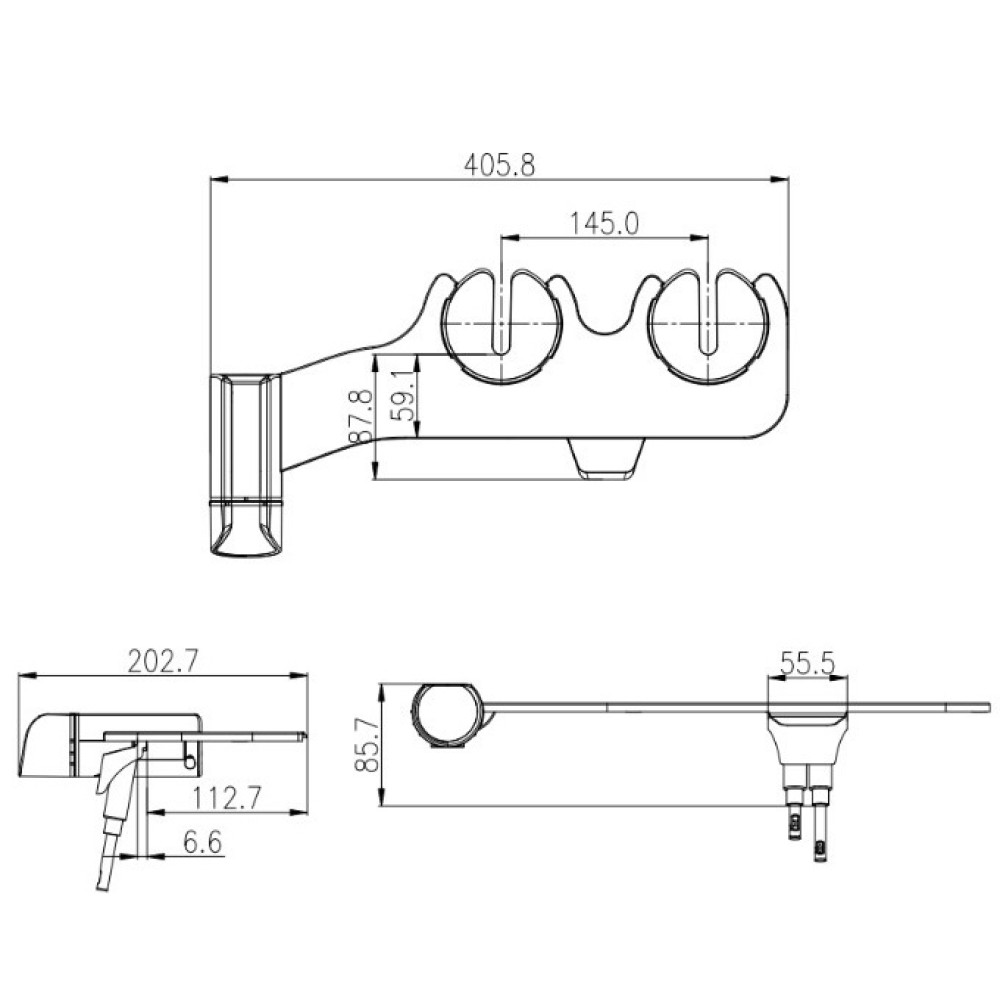 BINTE SYSTEM FOR BASINS WITH DOUBLE NOZZLE J1027