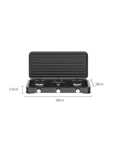 ΕΠΙΤΡΑΠΕΖΙΑ ΕΣΤΙΑ ΥΓΡΑΕΡΙΟΥ ΜΕ 3 ΕΣΤΙΕΣ STARLUX SGS-6003B 58X28X5.4εκ - ΜΑΥΡΗ 