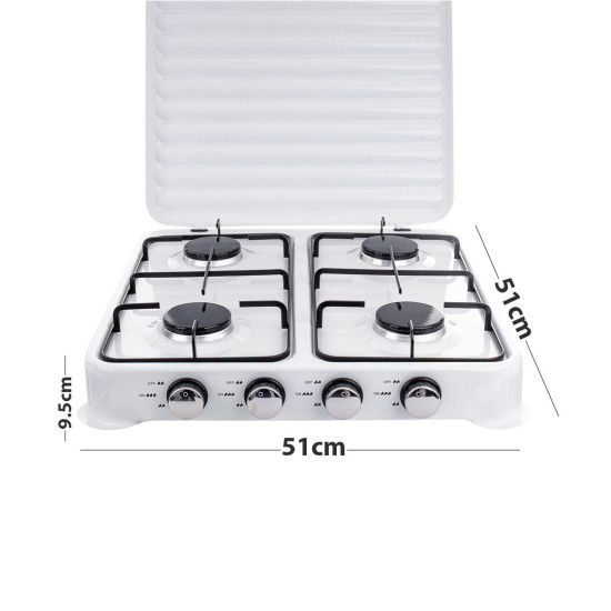 ΕΠΙΤΡΑΠΕΖΙΑ ΕΣΤΙΑ ΥΓΡΑΕΡΙΟΥ ΜΕ 4 ΕΣΤΙΕΣ STARLUX SGS-6004 51X51X9.5 εκ - ΛΕΥΚΗ 