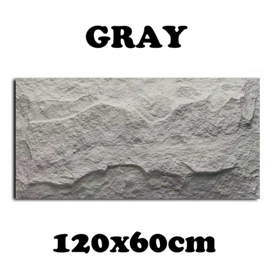 3D ΠΑΝΕΛ ΤΟΙΧΟΥ 120Χ60cm ΤΡΙΣΔΙΑΣΤΑΤΑ ΜΕ ΡΕΑΛΙΣΤΙΚΕΣ ΥΦΕΣ ΠΕΤΡΑΣ - GREY