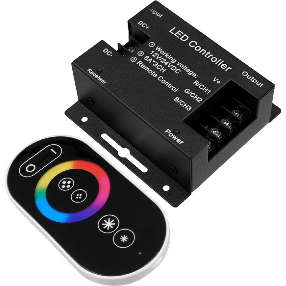 ΑΣΥΡΜΑΤΟ LED RGB CONTROLLER ΜΕ ΧΕΙΡΙΣΤΗΡΙΟ ΑΦΗΣ 2.4G RF 12V-24VDC 73406