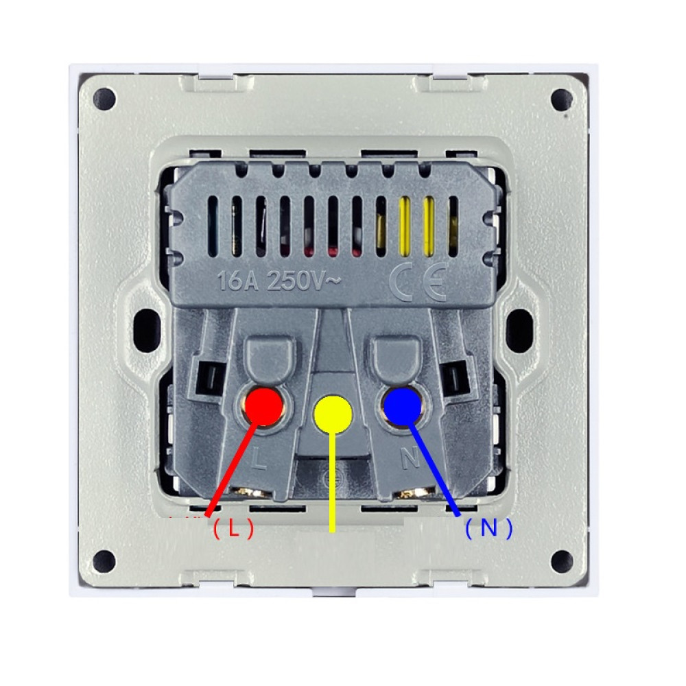 SOCKET 16A WITH 1xUSB AND 1xTYPE-C GLASS FRAME - WHITE