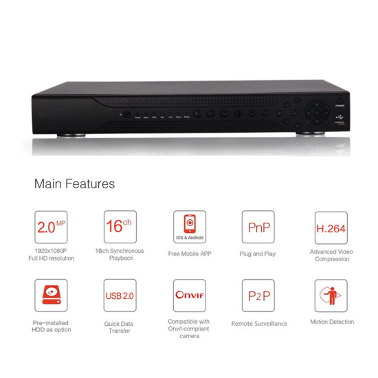 Visionnet VN-8016 Καταγραφικό 16 Καναλιών Visionnet VN-8016 Καταγραφικό 16 Καναλιών