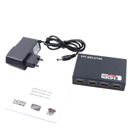 Splitter HDMI 1x4 ΜΕ 1 Είσοδο και 4 Εξόδους Με Υποστήριξη 3D Splitter HDMI 1x4 ΜΕ 1 Είσοδο και 4 Εξόδους Με Υποστήριξη 3D